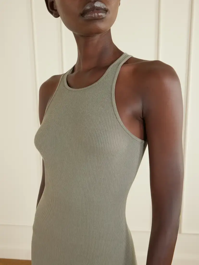Rick Owens Tank Ribbed-jersey Halterneck Midi Dress | Thumbnail 4 Rick Owens Tank Ribbed-jersey Halterneck Midi Dress | Thumbnail 4