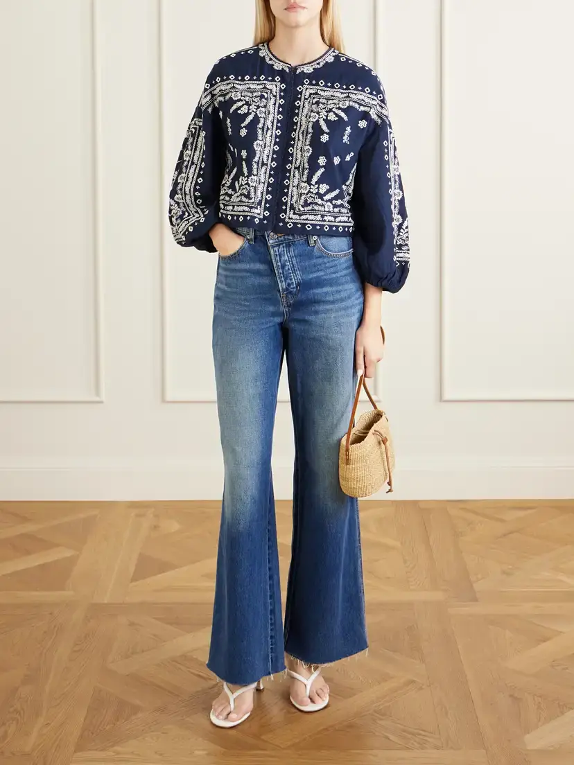 Veronica Beard Drake Cropped Embroidered Cotton-blend Poplin Jacket | Thumbnail 2