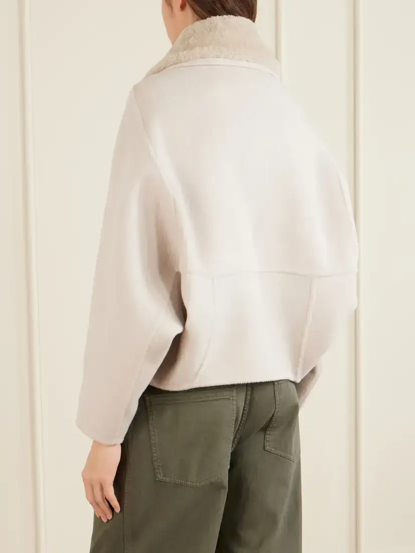 Brunello Cucinelli Shearling-trimmed Wool And Cashmere-blend Jacket - Neutrals | Thumbnail 4 Brunello Cucinelli Shearling-trimmed Wool And Cashmere-blend Jacket - Neutrals | Thumbnail 4