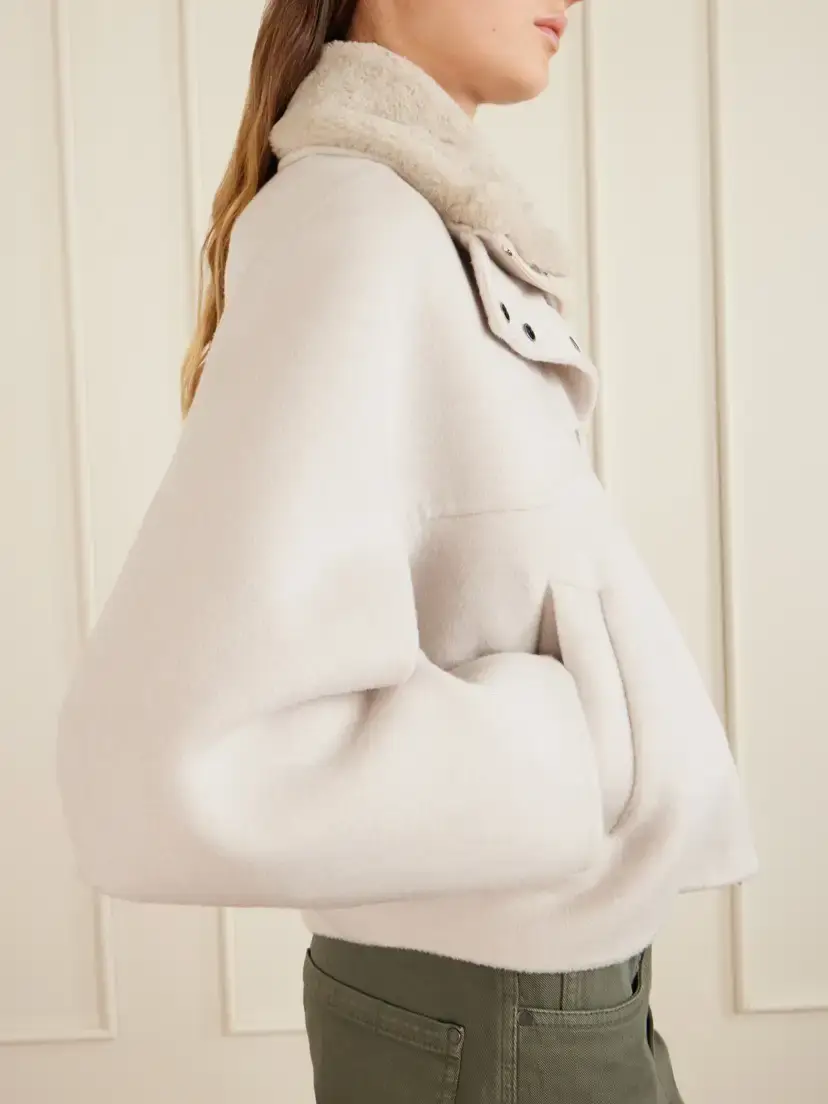 Brunello Cucinelli Shearling-trimmed Wool And Cashmere-blend Jacket - Neutrals | Thumbnail 5 Brunello Cucinelli Shearling-trimmed Wool And Cashmere-blend Jacket - Neutrals | Thumbnail 5