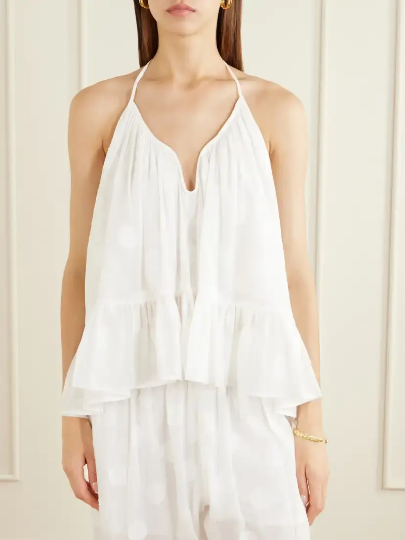 Zimmermann Solstice Embellished Polka-dot Cotton Tank | Thumbnail 3