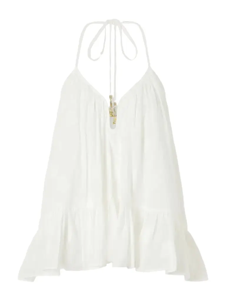 Zimmermann Solstice Embellished Polka-dot Cotton Tank | Image 1 Zimmermann Solstice Embellished Polka-dot Cotton Tank | Image 1