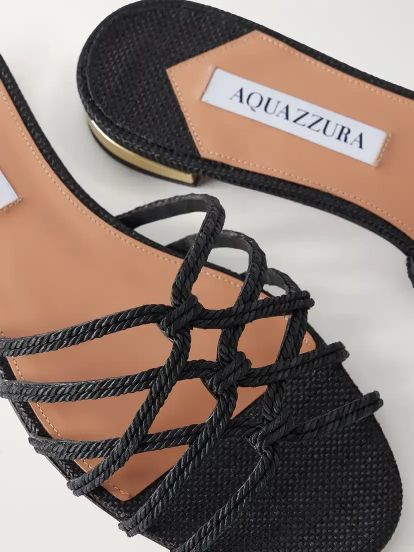 Aquazzura Luna Raffia-trimmed Cord Slides | Thumbnail 5 Aquazzura Luna Raffia-trimmed Cord Slides | Thumbnail 5