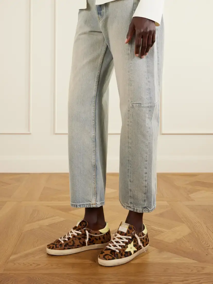 Golden Goose Super-star Horsy Distressed Animal-print Calf-hair And Leather Sneakers - Animal Print | Thumbnail 2 Golden Goose Super-star Horsy Distressed Animal-print Calf-hair And Leather Sneakers - Animal Print | Thumbnail 2