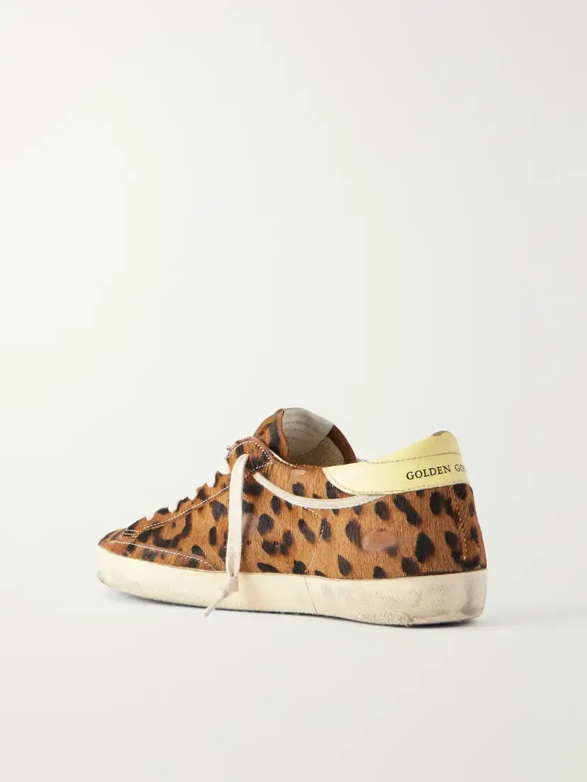 Golden Goose Super-star Horsy Distressed Animal-print Calf-hair And Leather Sneakers - Animal Print | Thumbnail 3 Golden Goose Super-star Horsy Distressed Animal-print Calf-hair And Leather Sneakers - Animal Print | Thumbnail 3