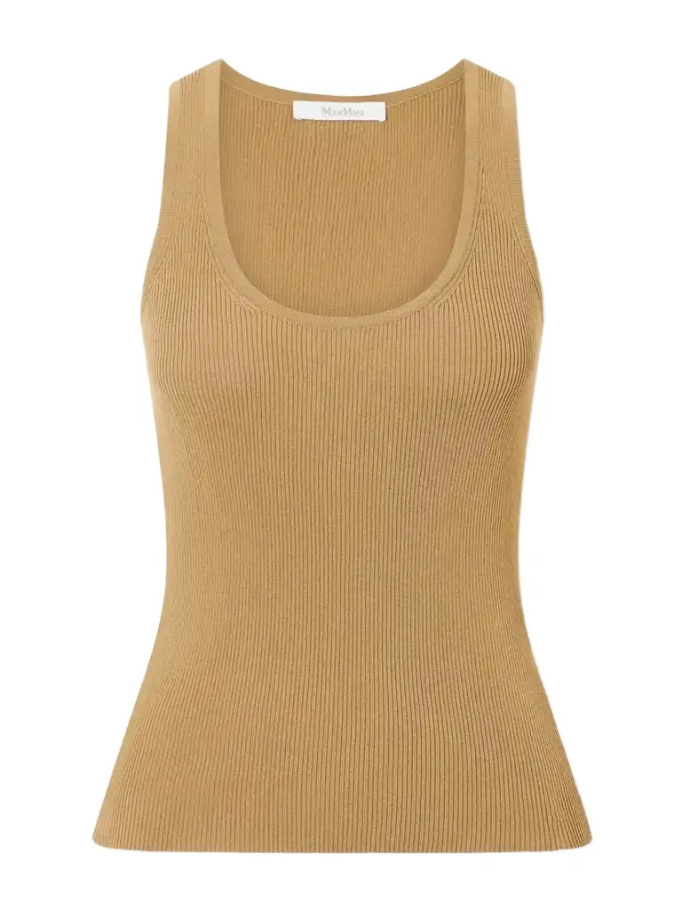 Max Mara Ribbed Woven Tank | Image 1 Max Mara Ribbed Woven Tank | Image 1