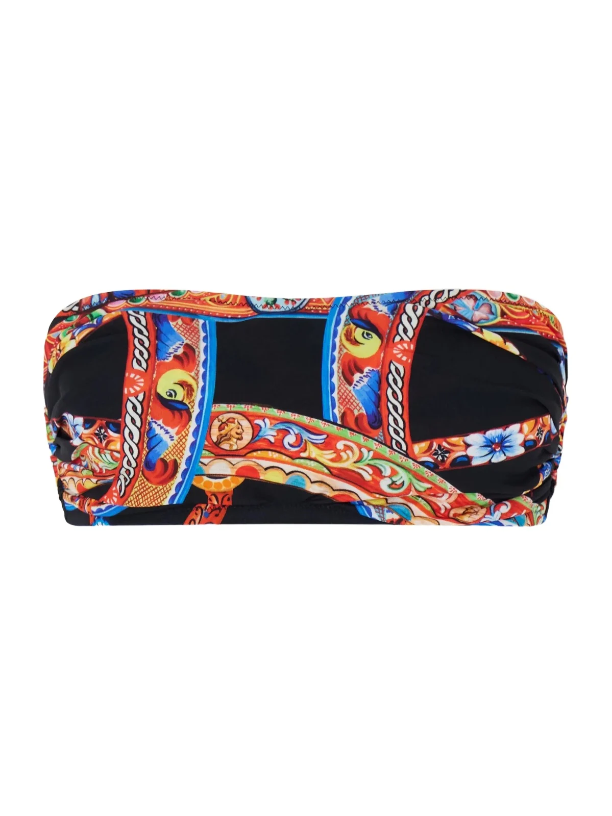 Dolce & Gabbana Carretto Printed Organza Bandeau Top