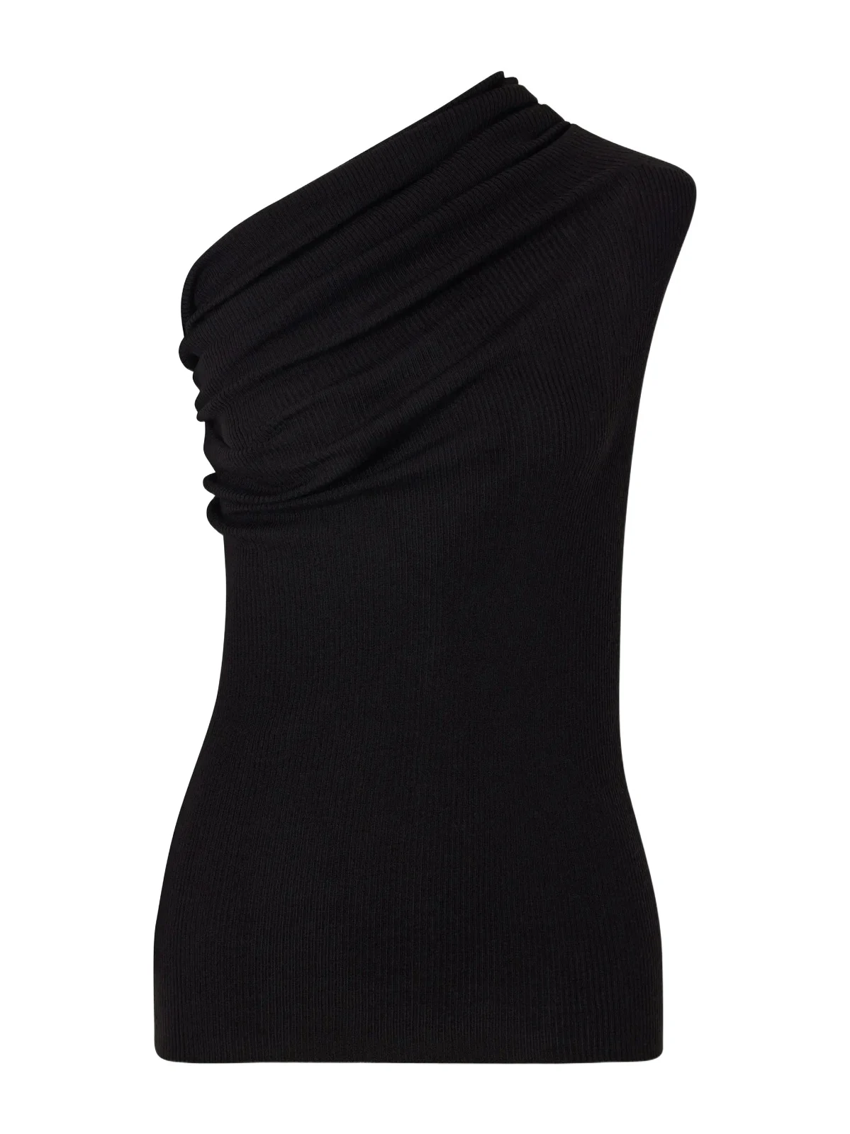 Athena One-shoulder Ribbed-knit Wool Top Athena One-shoulder Ribbed-knit Wool Top