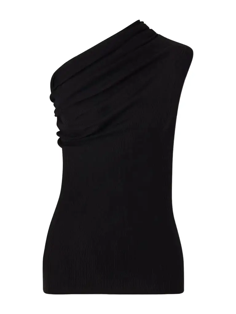 Rick Owens Athena One-shoulder Ribbed-knit Wool Top | Image 1 Rick Owens Athena One-shoulder Ribbed-knit Wool Top | Image 1