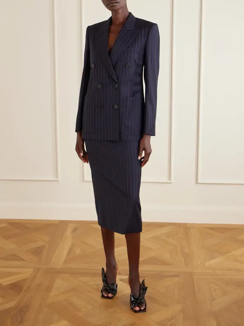 Givenchy Pinstriped Double-breasted Wool Blazer | Thumbnail 2 Givenchy Pinstriped Double-breasted Wool Blazer | Thumbnail 2