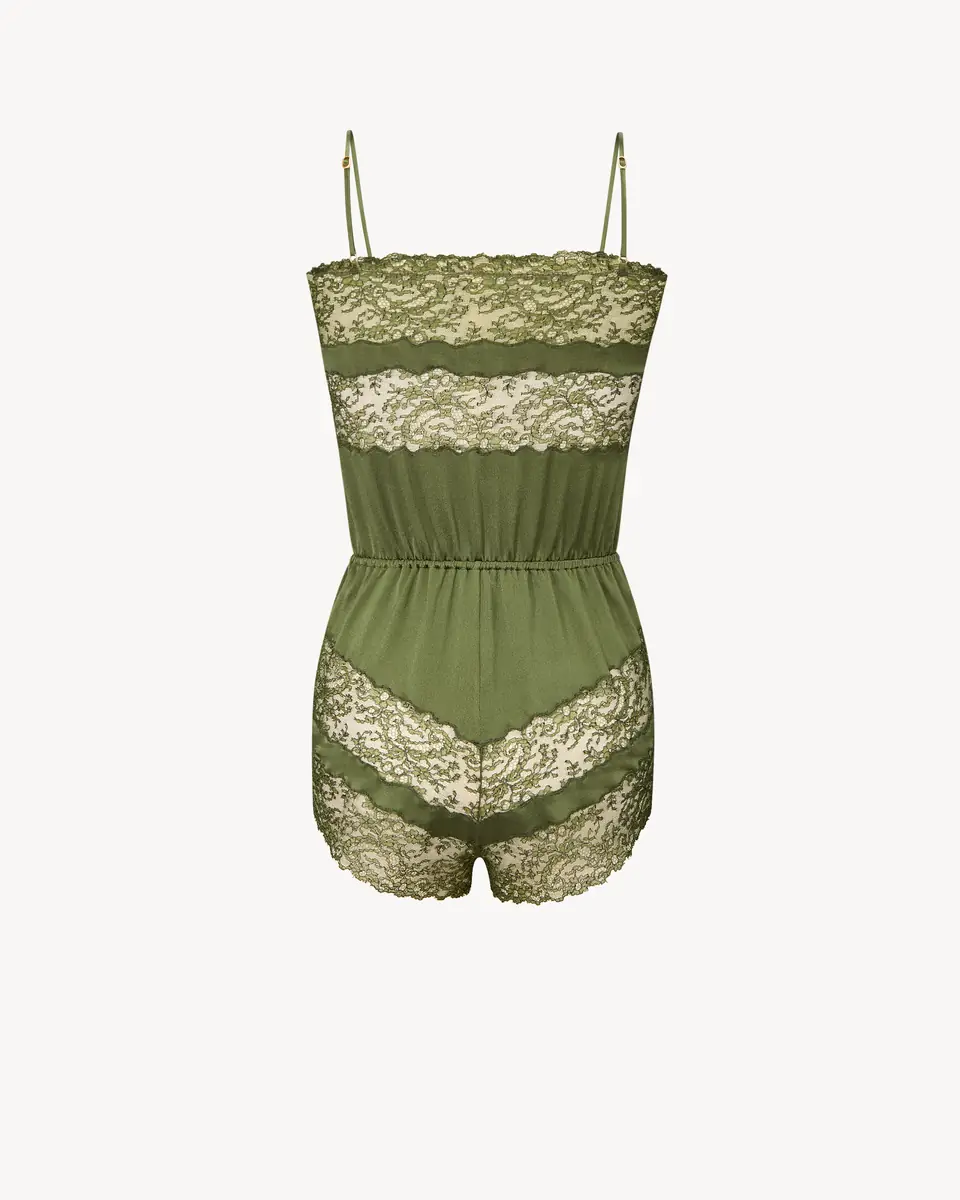 Yves Saint Laurent Laced romper in silk satin | Thumbnail 3 Yves Saint Laurent Laced romper in silk satin | Thumbnail 3