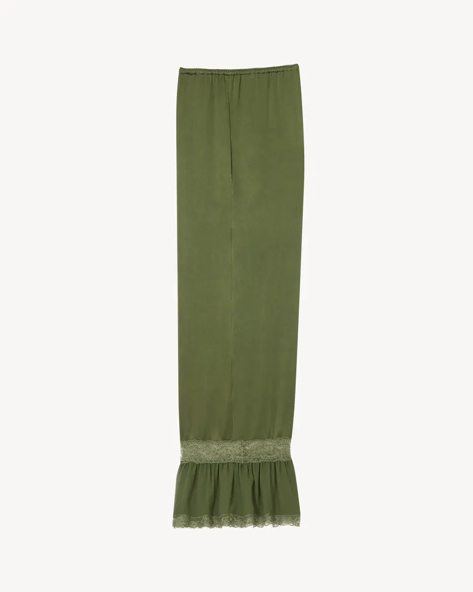 Yves Saint Laurent Lace-cuff pants in silk satin | Thumbnail 2 Yves Saint Laurent Lace-cuff pants in silk satin | Thumbnail 2