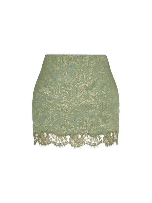 Baroque mini skirt in jacquard and lace Baroque mini skirt in jacquard and lace