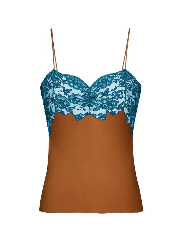 Laced camisole in silk satin Laced camisole in silk satin