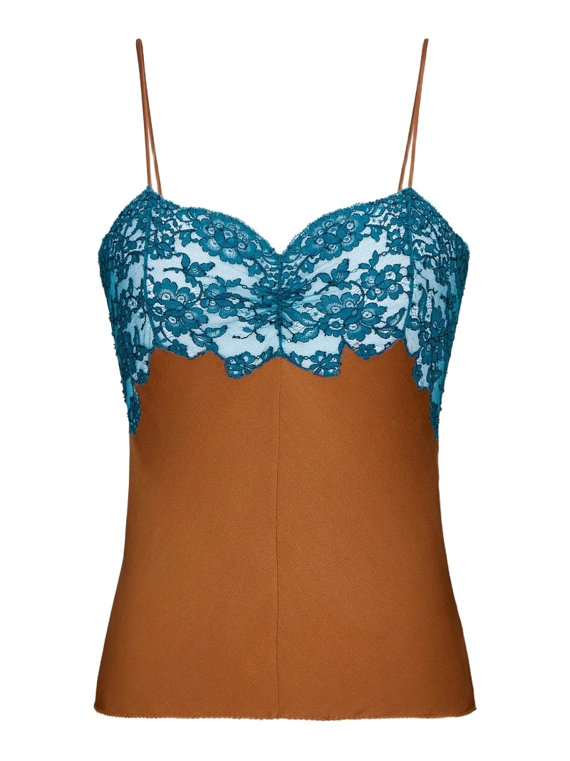 Laced camisole in silk satin Laced camisole in silk satin