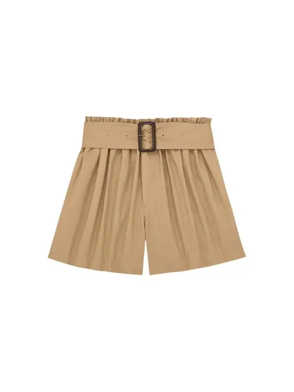 Paperbag bermuda shorts in cotton