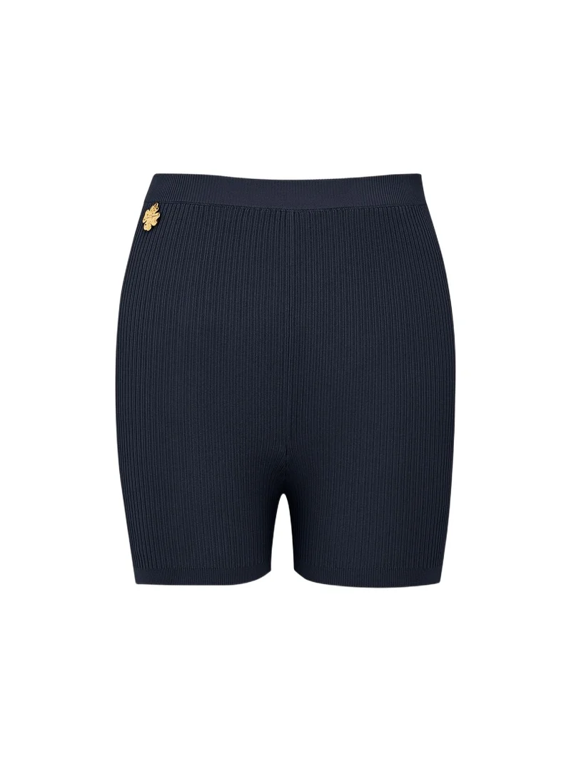 Yves Saint Laurent Rib-knit cycling shorts