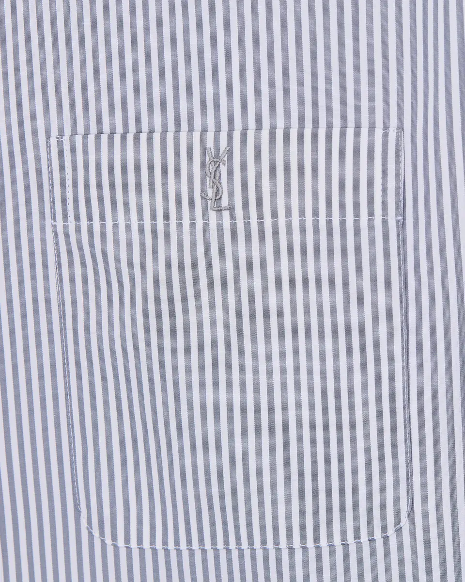 Yves Saint Laurent CASSANDRE shirt in striped cotton poplin | Thumbnail 3 Yves Saint Laurent CASSANDRE shirt in striped cotton poplin | Thumbnail 3