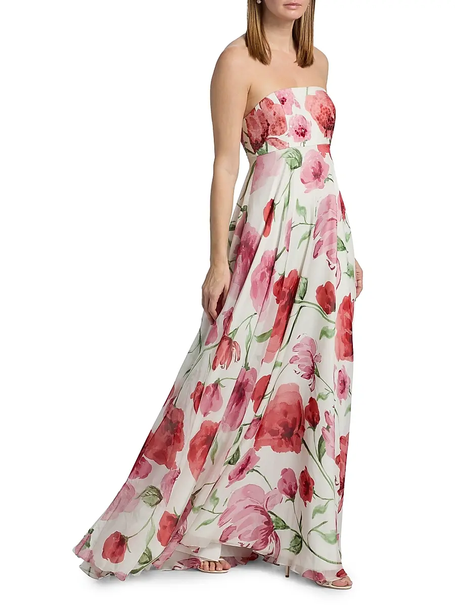 SACHIN & BABI Women's Ames Floral Strapless A-Line Gown | Thumbnail 2 SACHIN & BABI Women's Ames Floral Strapless A-Line Gown | Thumbnail 2