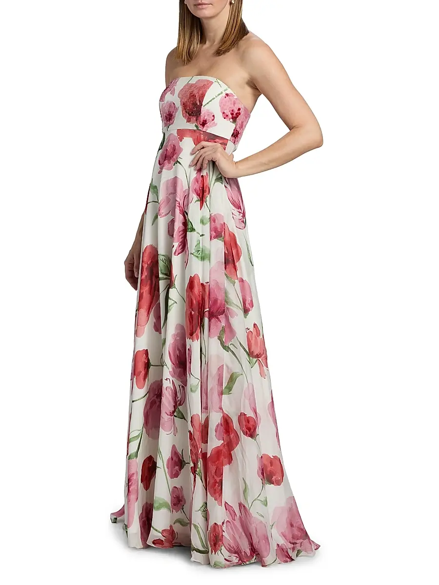 SACHIN & BABI Women's Ames Floral Strapless A-Line Gown | Thumbnail 4 SACHIN & BABI Women's Ames Floral Strapless A-Line Gown | Thumbnail 4
