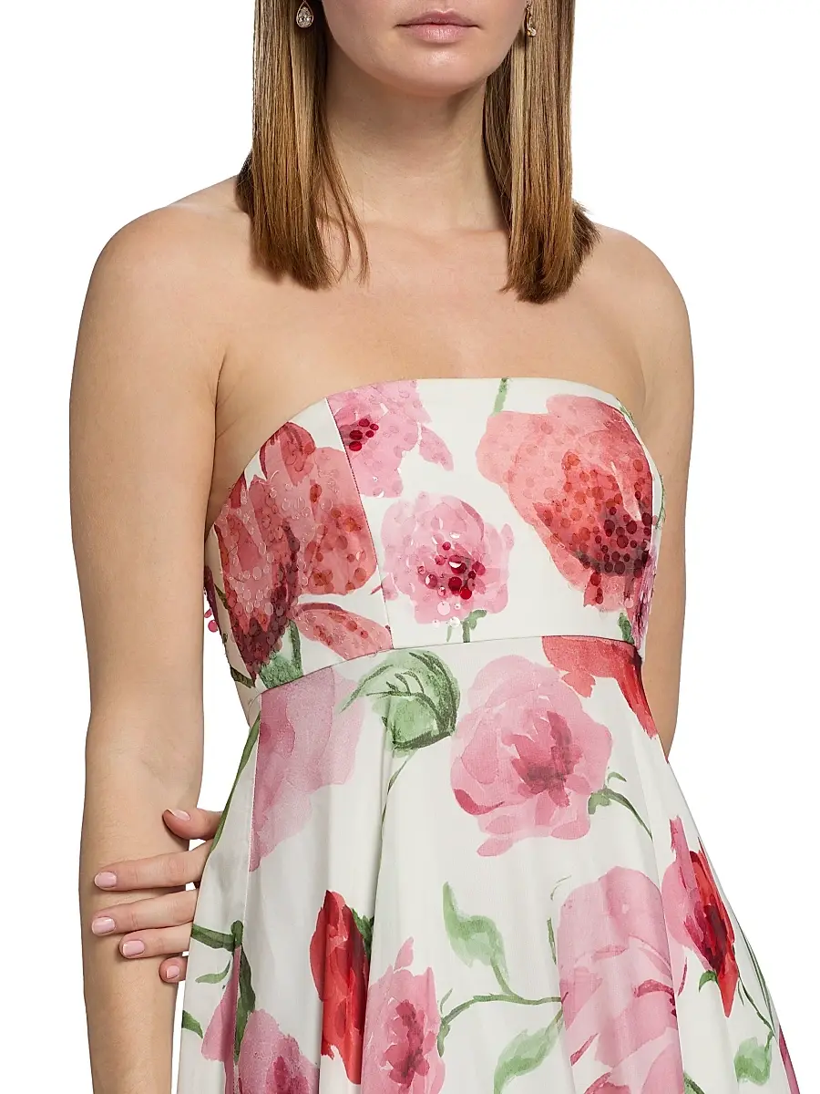 SACHIN & BABI Women's Ames Floral Strapless A-Line Gown | Thumbnail 6 SACHIN & BABI Women's Ames Floral Strapless A-Line Gown | Thumbnail 6