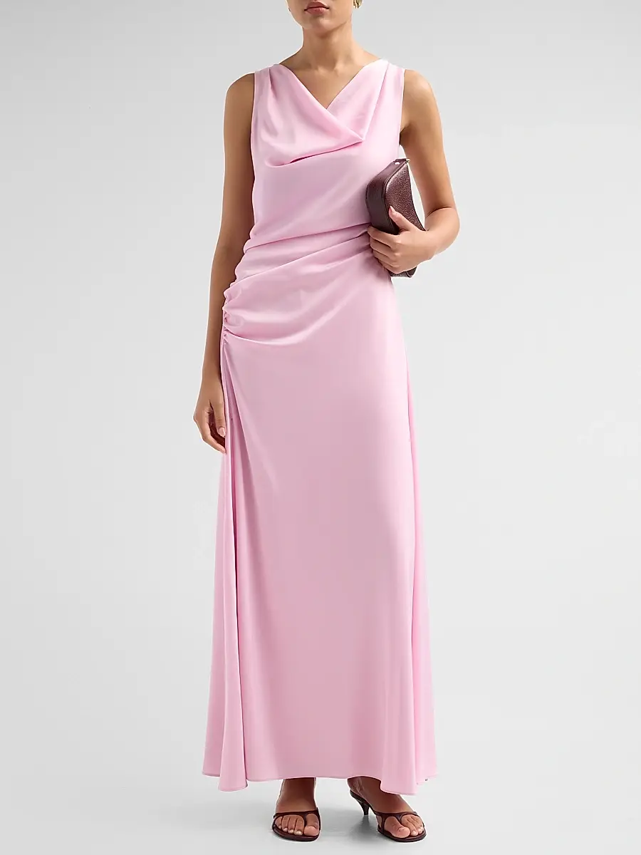 Simkhai Women's Elinne Ruched Satin Gown | Thumbnail 2 Simkhai Women's Elinne Ruched Satin Gown | Thumbnail 2