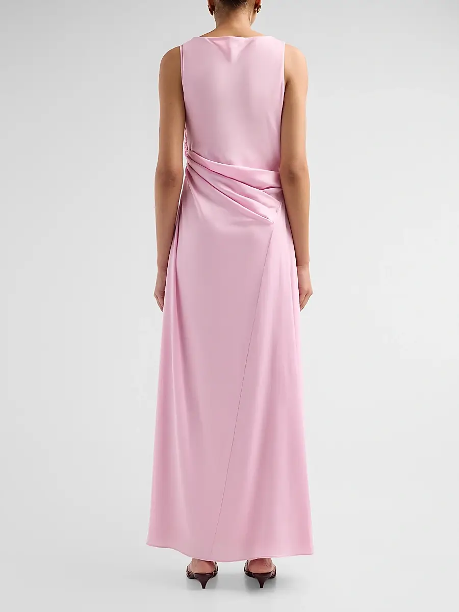Simkhai Women's Elinne Ruched Satin Gown | Thumbnail 3 Simkhai Women's Elinne Ruched Satin Gown | Thumbnail 3