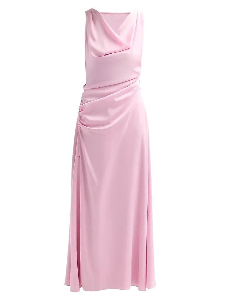 Simkhai Women's Elinne Ruched Satin Gown | Image 1 Simkhai Women's Elinne Ruched Satin Gown | Image 1