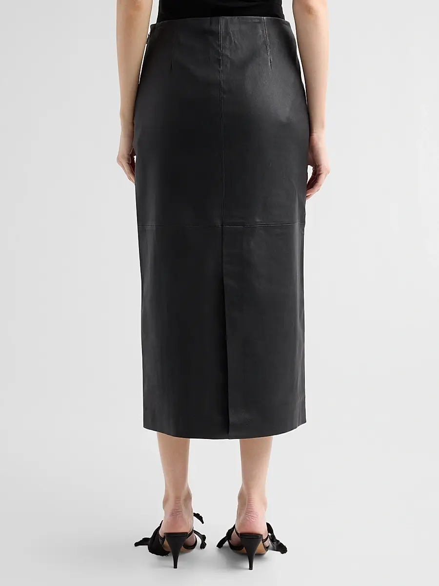Simkhai Women's Raven Leather Pencil Skirt | Thumbnail 3 Simkhai Women's Raven Leather Pencil Skirt | Thumbnail 3