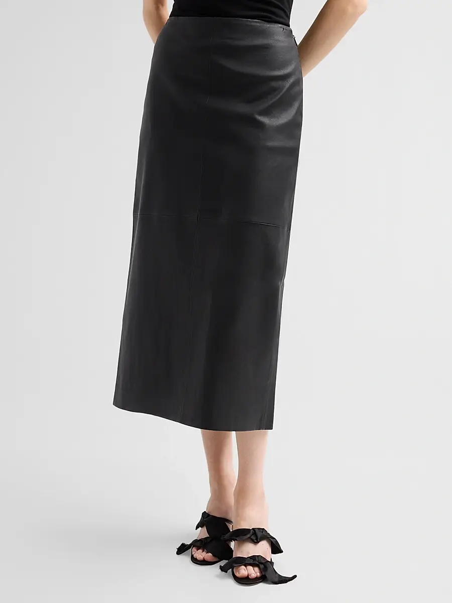 Simkhai Women's Raven Leather Pencil Skirt | Thumbnail 4 Simkhai Women's Raven Leather Pencil Skirt | Thumbnail 4