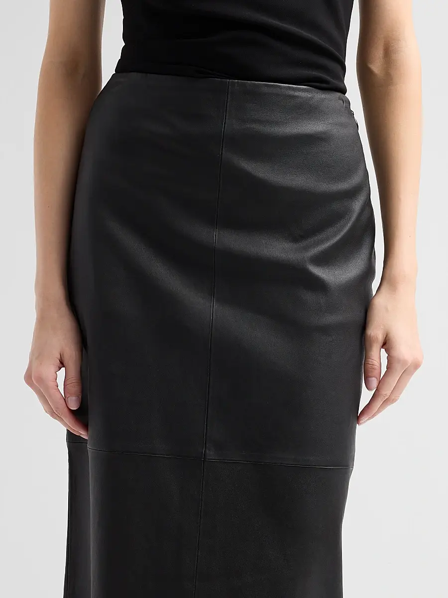Simkhai Women's Raven Leather Pencil Skirt | Thumbnail 5 Simkhai Women's Raven Leather Pencil Skirt | Thumbnail 5