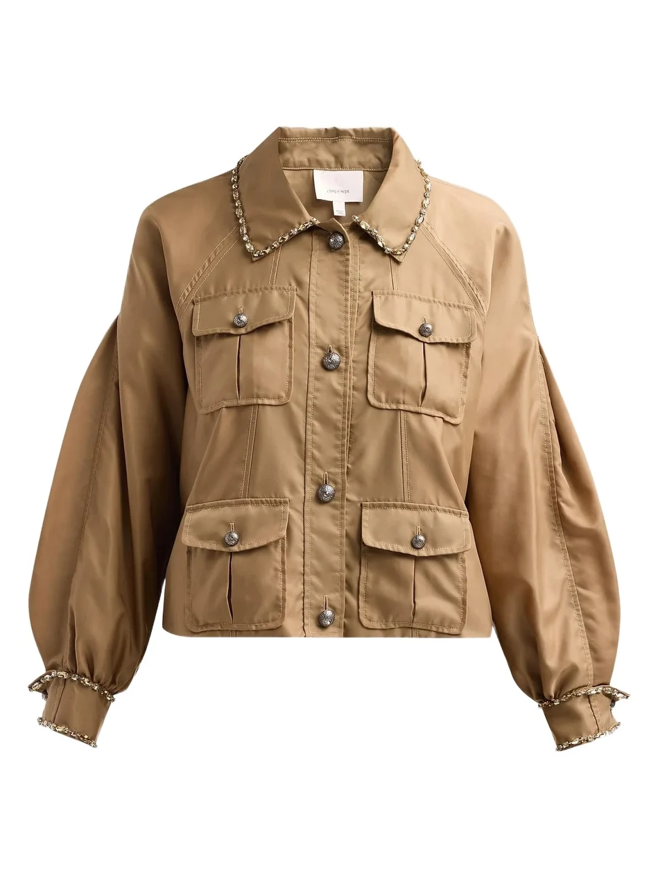 Women's Adami Rhinestone Chain Utility Jacket Women's Adami Rhinestone Chain Utility Jacket