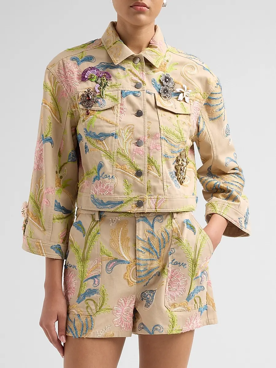 Cinq à Sept Women's Addie Brooche Denim Jacket | Thumbnail 4 Cinq à Sept Women's Addie Brooche Denim Jacket | Thumbnail 4