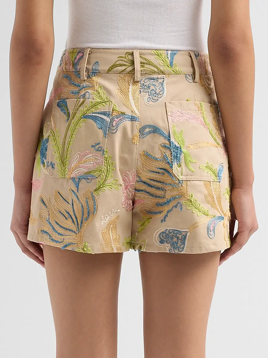 Cinq à Sept Women's Addie Floral-Embroidered Shorts | Thumbnail 3 Cinq à Sept Women's Addie Floral-Embroidered Shorts | Thumbnail 3