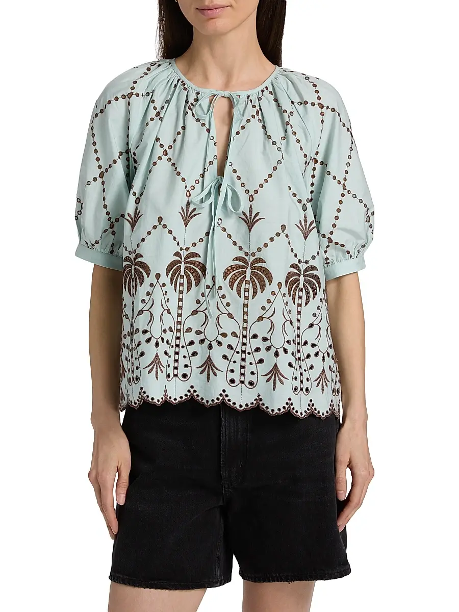 RAILS Women's Catalene Embroidered Cotton Top | Thumbnail 3