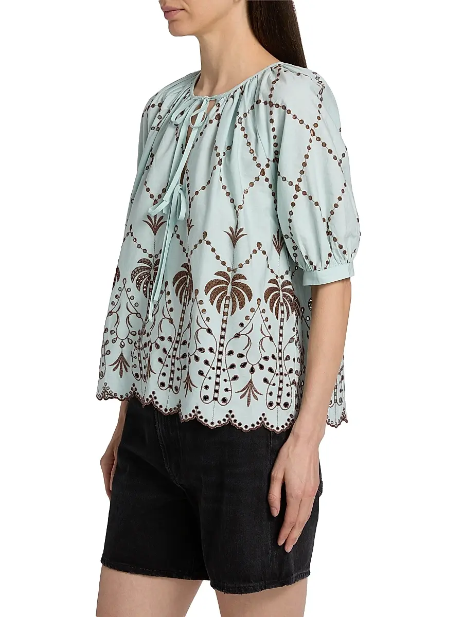 RAILS Women's Catalene Embroidered Cotton Top | Thumbnail 4