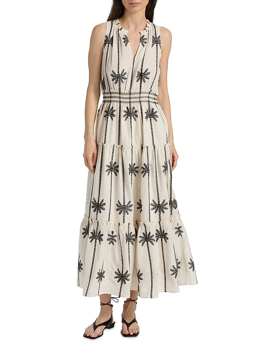RAILS Women's Loulou Embroidered Tiered Cotton Maxi Dress | Thumbnail 2 RAILS Women's Loulou Embroidered Tiered Cotton Maxi Dress | Thumbnail 2