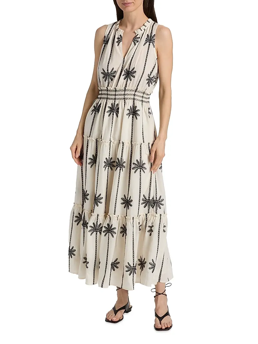 RAILS Women's Loulou Embroidered Tiered Cotton Maxi Dress | Thumbnail 3 RAILS Women's Loulou Embroidered Tiered Cotton Maxi Dress | Thumbnail 3