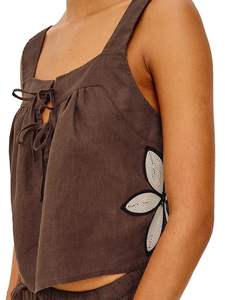 RAILS Women's Calais Crochet Flower Linen Top | Thumbnail 5 RAILS Women's Calais Crochet Flower Linen Top | Thumbnail 5