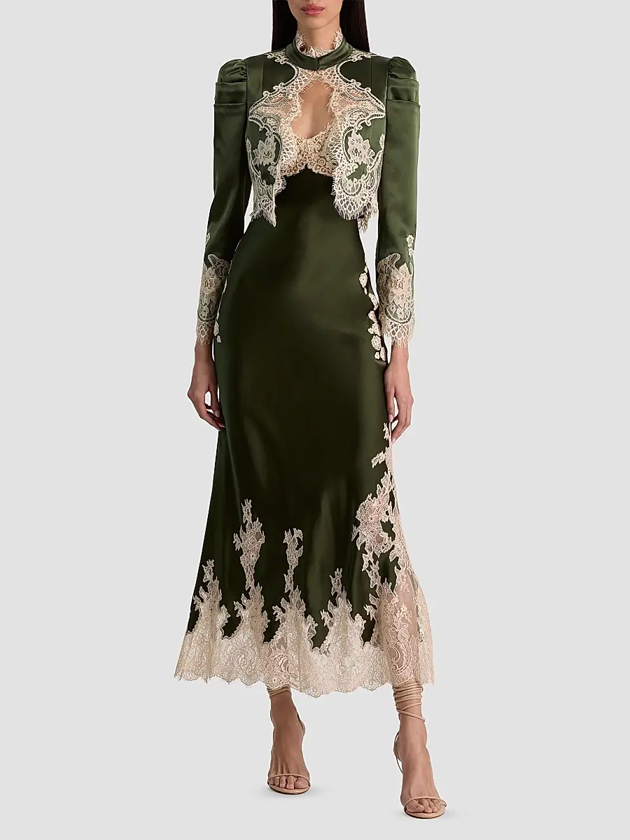 Alice + Olivia Women's Thomasina Lace-Trim Crop Jacket | Thumbnail 2 Alice + Olivia Women's Thomasina Lace-Trim Crop Jacket | Thumbnail 2