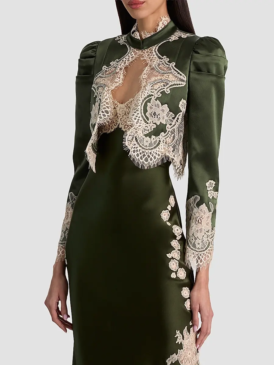 Alice + Olivia Women's Thomasina Lace-Trim Crop Jacket | Thumbnail 7 Alice + Olivia Women's Thomasina Lace-Trim Crop Jacket | Thumbnail 7