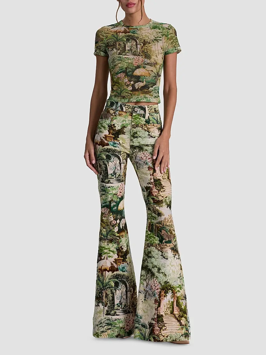 Alice + Olivia Women's Tess Terrain-Print T-Shirt | Thumbnail 2 Alice + Olivia Women's Tess Terrain-Print T-Shirt | Thumbnail 2