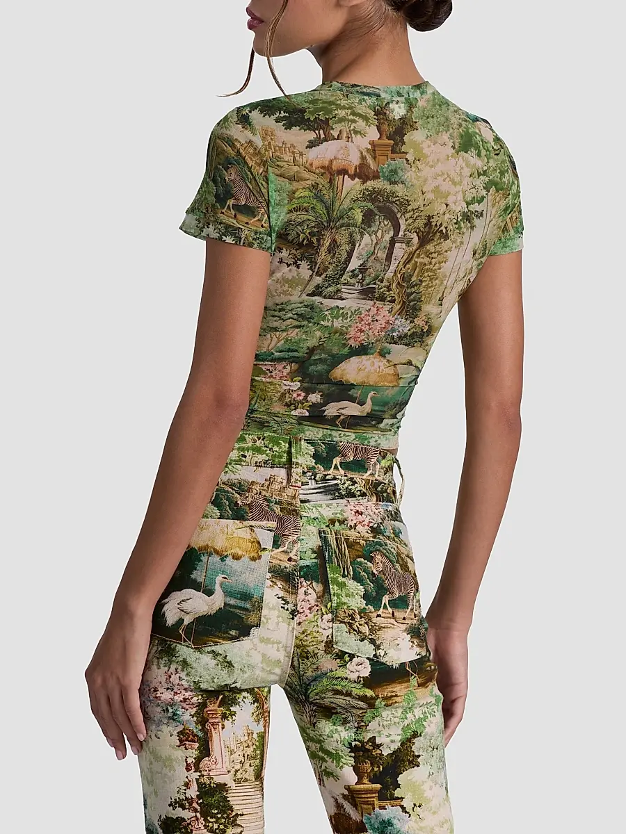 Alice + Olivia Women's Tess Terrain-Print T-Shirt | Thumbnail 3 Alice + Olivia Women's Tess Terrain-Print T-Shirt | Thumbnail 3