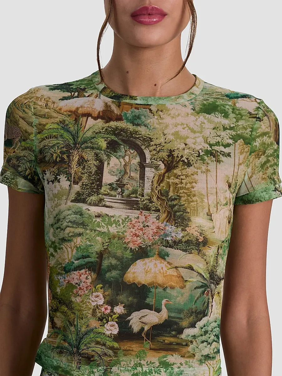 Alice + Olivia Women's Tess Terrain-Print T-Shirt | Thumbnail 5 Alice + Olivia Women's Tess Terrain-Print T-Shirt | Thumbnail 5