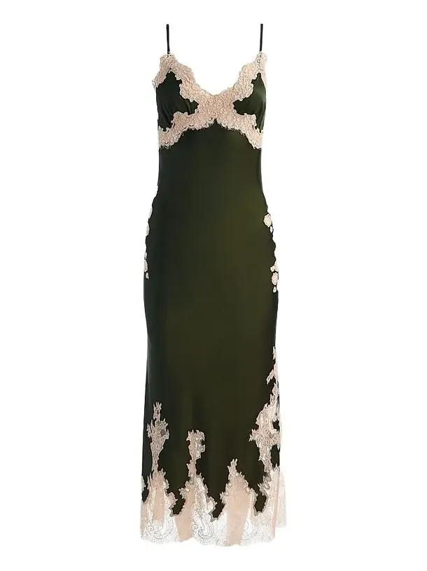 Women's Julietta Cutaway Lace-Trim Midi Slipdress Women's Julietta Cutaway Lace-Trim Midi Slipdress