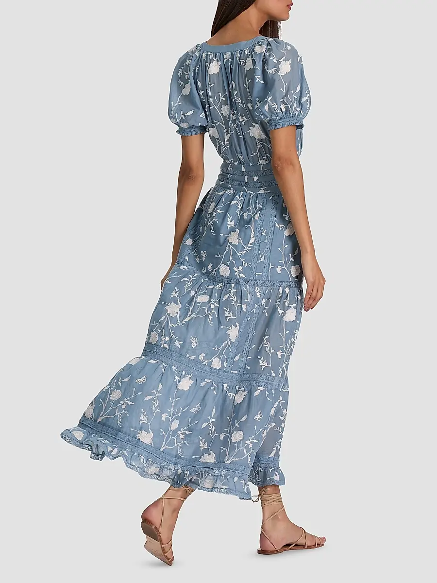 Alice + Olivia Women's Kathryn Lace-Trim Floral Midi Shirtdress | Thumbnail 3 Alice + Olivia Women's Kathryn Lace-Trim Floral Midi Shirtdress | Thumbnail 3