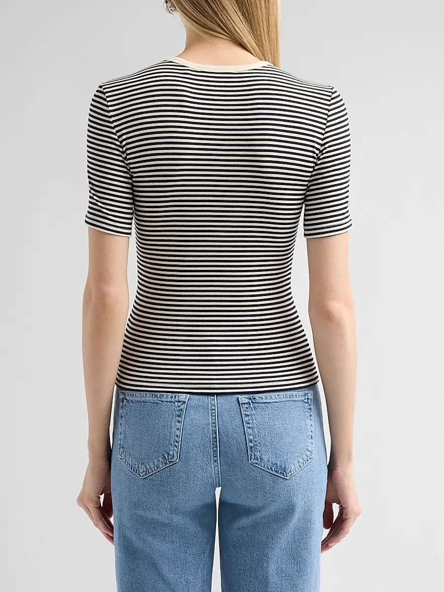 Frame Women's The Fine Striped Crewneck T-Shirt | Thumbnail 3 Frame Women's The Fine Striped Crewneck T-Shirt | Thumbnail 3