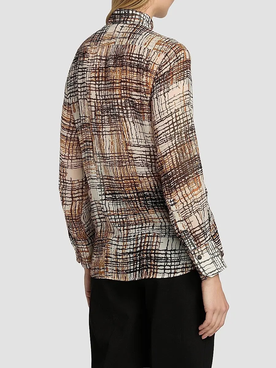 Kiton Women's Silk Printed Chiffon Shirt | Thumbnail 5 Kiton Women's Silk Printed Chiffon Shirt | Thumbnail 5
