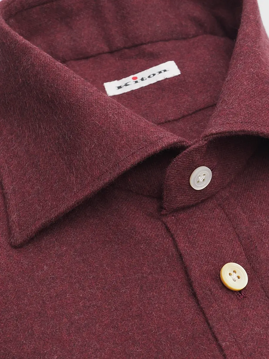 Kiton Men's Cotton Flannel Classic-Fit Dress Shirt | Thumbnail 2