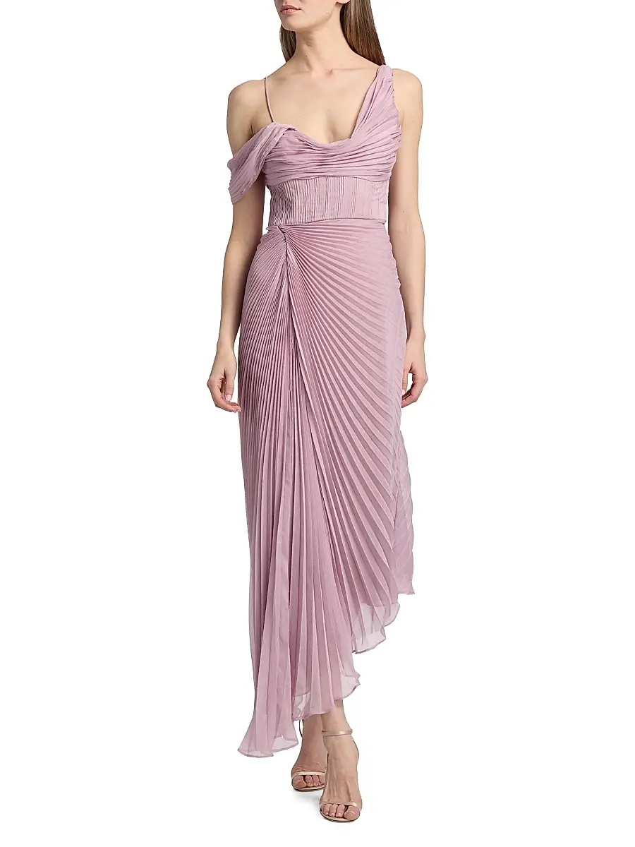 Amur Women's Joelle Pleated Draped Gown | Thumbnail 2 Amur Women's Joelle Pleated Draped Gown | Thumbnail 2